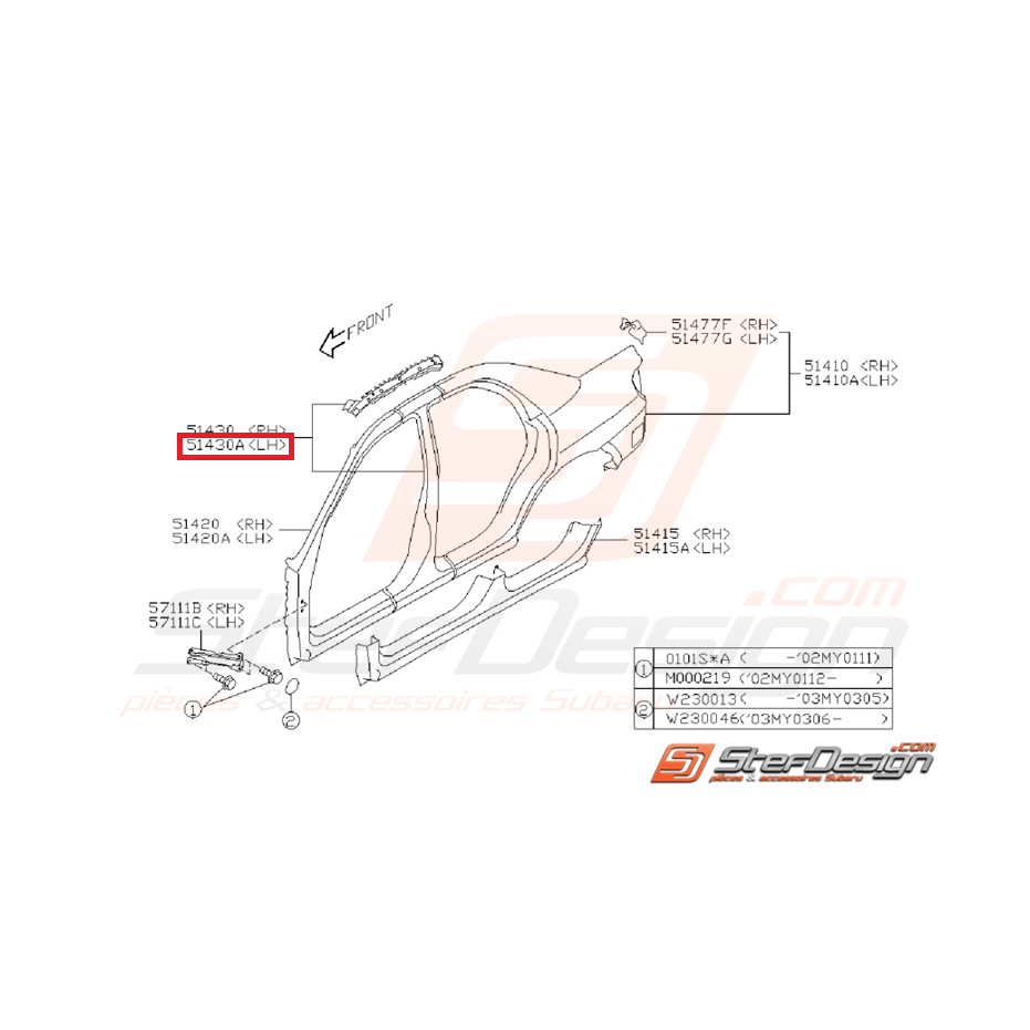 Montant central WRX/STI 01-07 Montant central WRX/STI 01-07