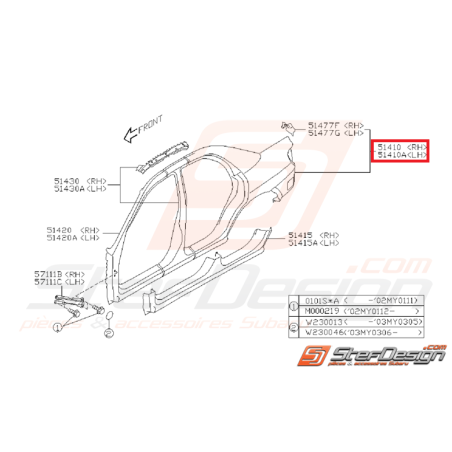 Aile arrière origine SUBARU WRX 01-07 STI 01-04