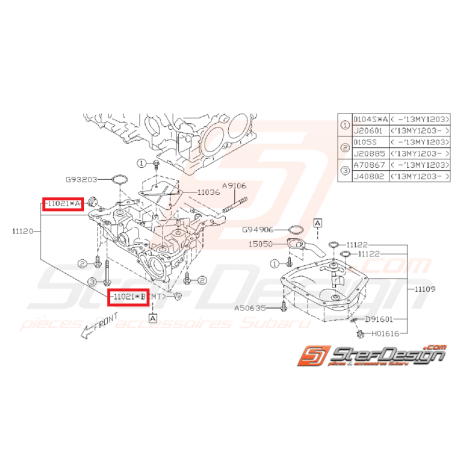 Bouchon de carter d'huile supérieur GT 93-00 WRX/STI 01-15 SUBARU BRZ / TOYOTA GT 86