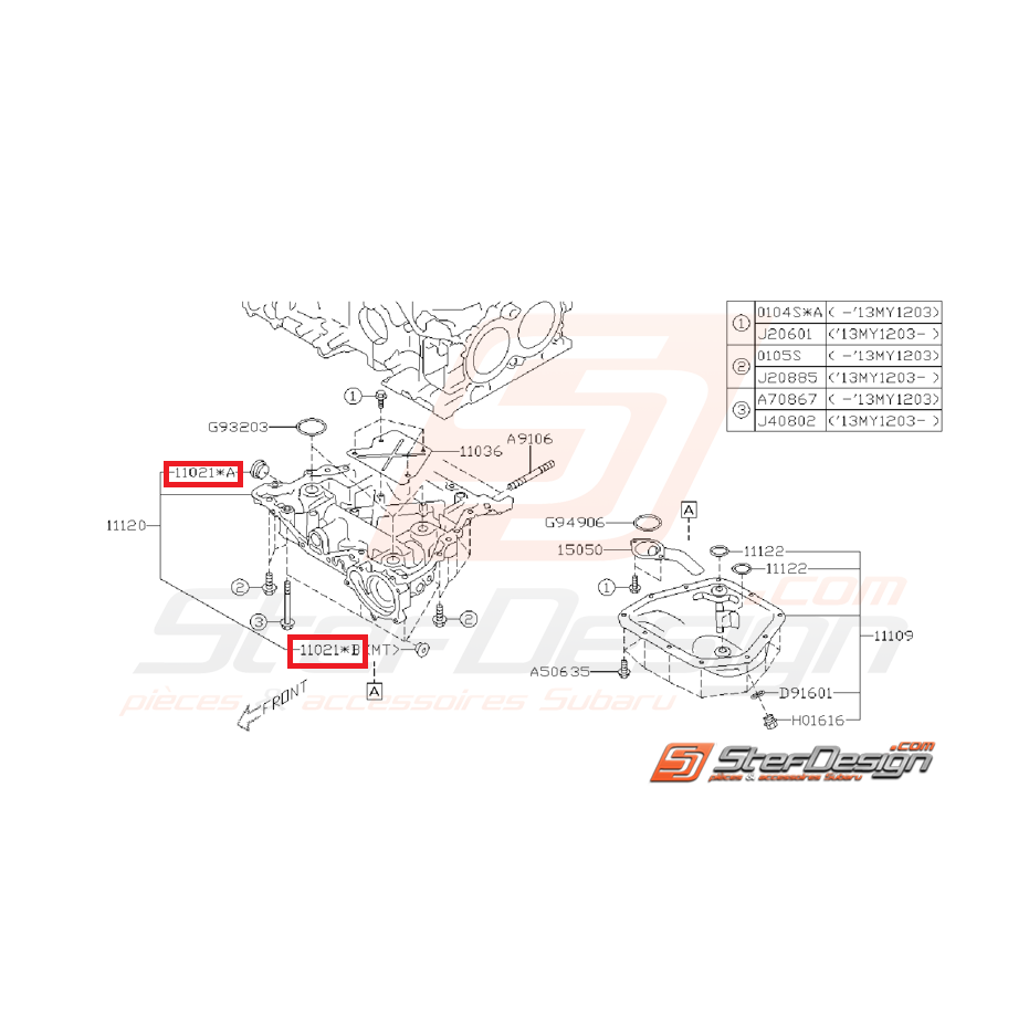 Bouchon de carter d'huile supérieur GT 93-00 WRX/STI 01-15 SUBARU BRZ / TOYOTA GT 86