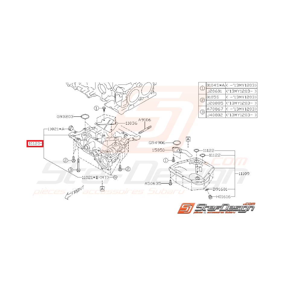 Carter d'huile supérieur boite auto origine SUBARU BRZ / TOYOTA GT 86