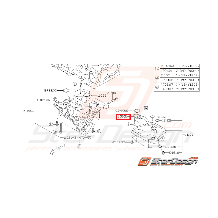 Crépine d'huile origine SUBARU BRZ / TOYOTA GT 86