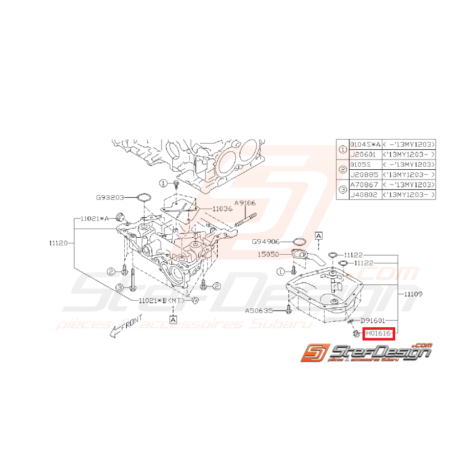Bouchon de vidange de carter d'huile SUBARU BRZ / TOYOTA GT 86