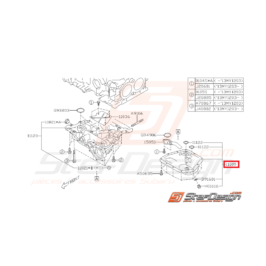 Carter d'huile inférieur origine SUBARU BRZ / TOYOTA GT 86