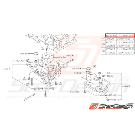 Boulon de fixation de carter d'huile SUBARU BRZ 12/03/13 / TOYOTA GT 86