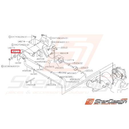 Silent bloc de fixation de solénoïde SUBARU GT 97-98