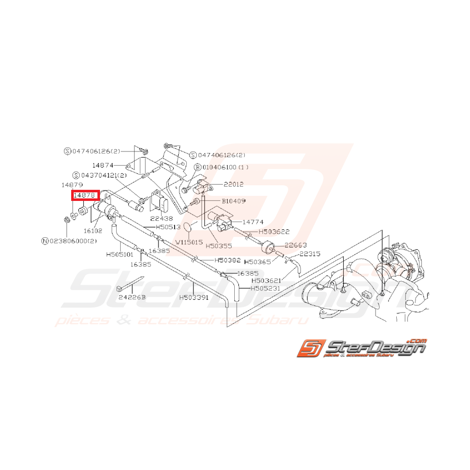 Silent bloc de fixation de solénoïde SUBARU GT 97-98