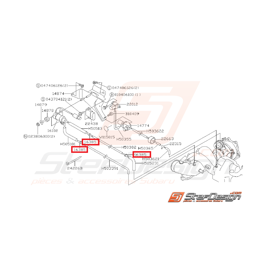 Connecteur durite solenoÏde SUBARU GT 97-00 WRX/STI 01-14