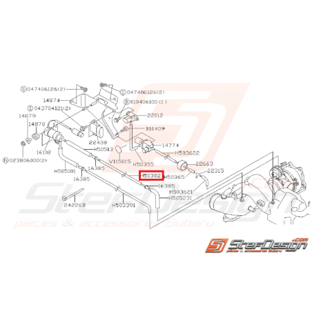 Durite intermédiaire solénoïde origine GT 97-00 WRX/STI 01-02