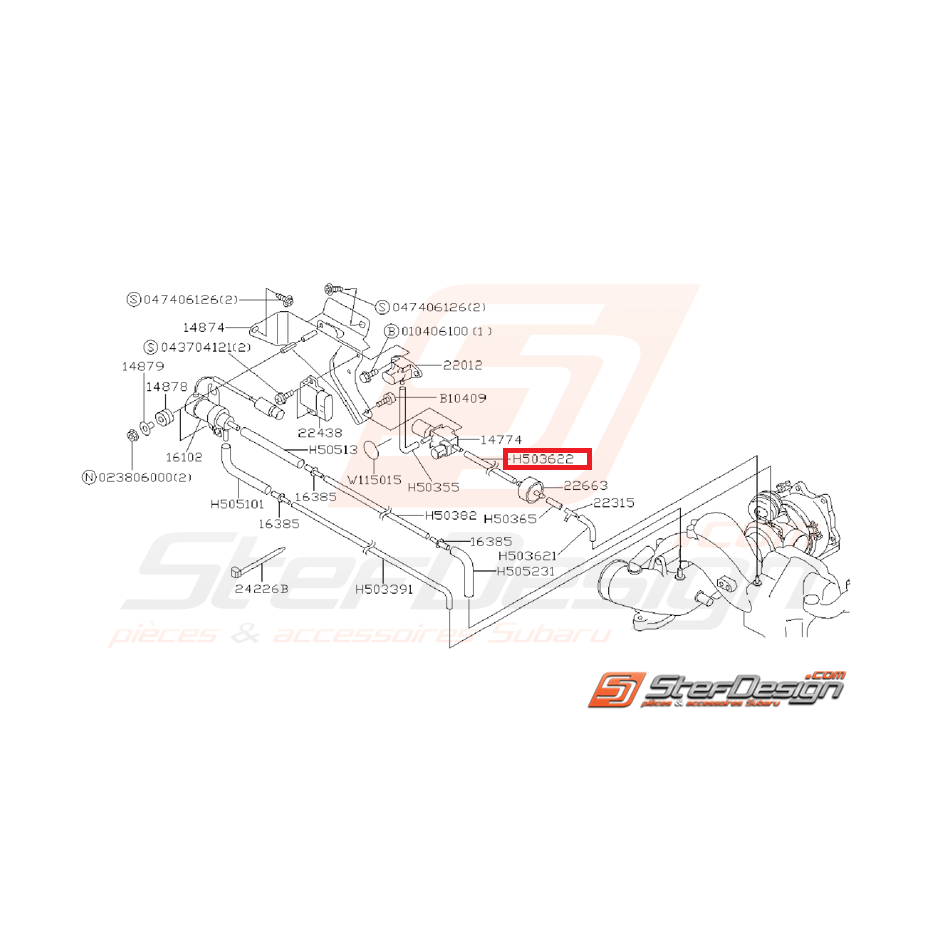 Durite de capteur Subaru GT 97-00