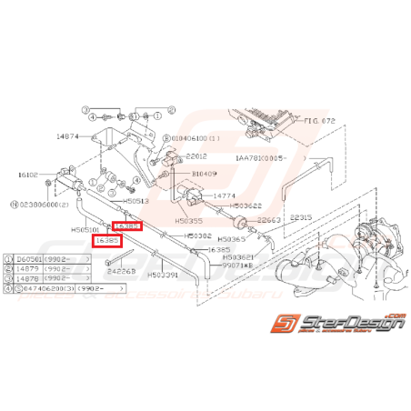 Connecteur durite solenoÏde SUBARU GT 97-00 WRX/STI 01-14
