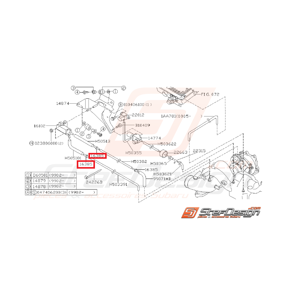 Connecteur durite solenoÏde SUBARU GT 97-00 WRX/STI 01-14