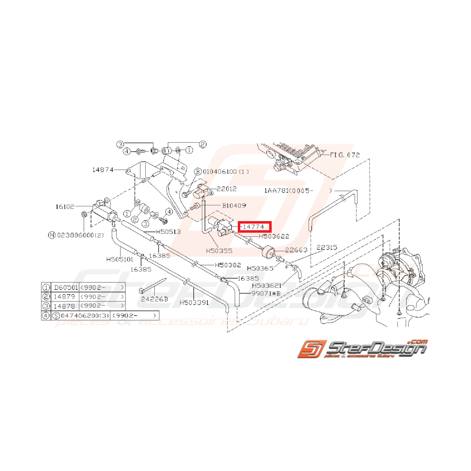 Capteur pression SUBARU IMPREZA GT 97-00