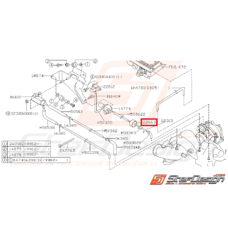 Filtre capteur de pression subaru GT 97-00