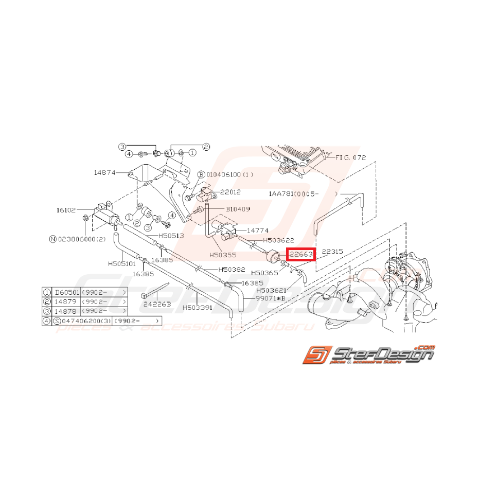 Filtre capteur de pression subaru GT 97-00 Filtre capteur de pression subaru GT 97-00