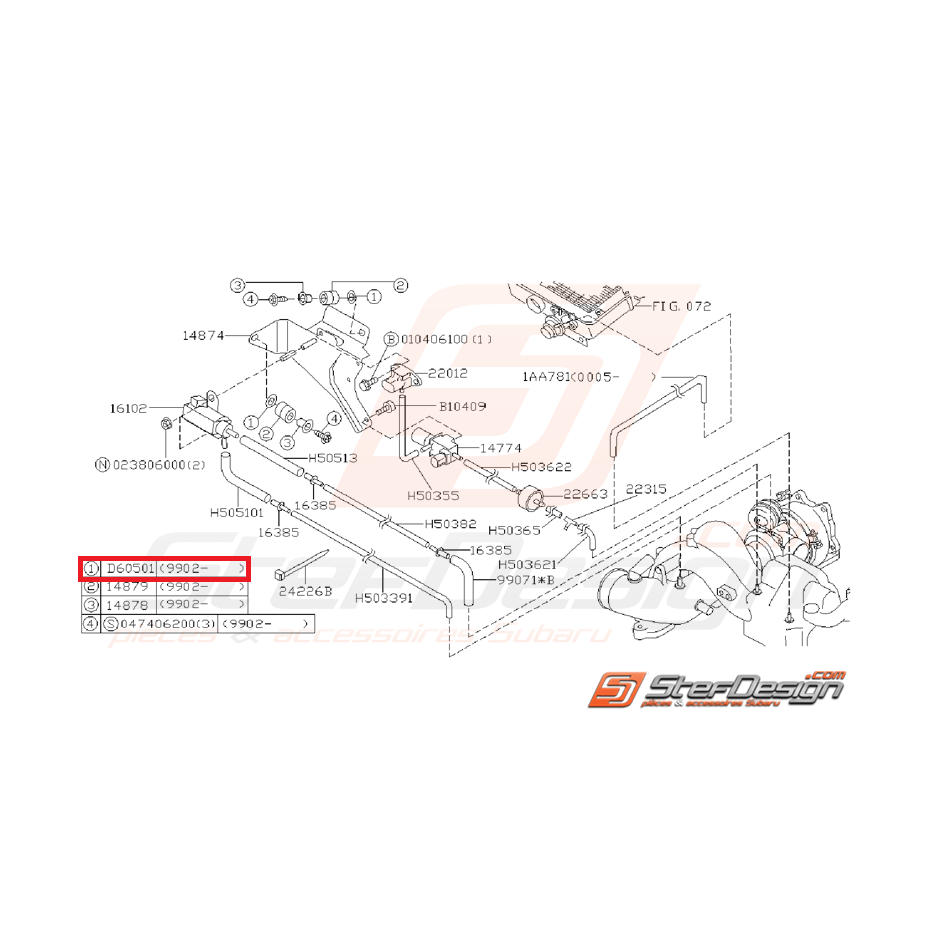 Rondelle souple origine SUBARU GT 99-00 WRX/STI 01-02