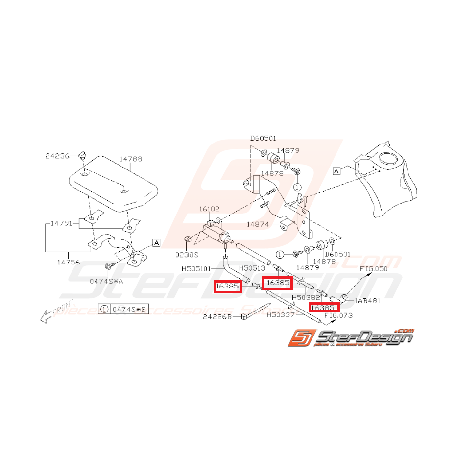 Connecteur durite solenoÏde SUBARU GT 97-00 WRX/STI 01-14