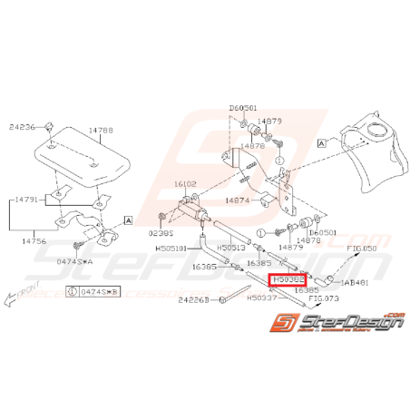 Durite intermédiaire solénoïde origine GT 97-00 WRX/STI 01-02