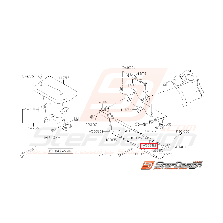 Durite intermédiaire solénoïde origine GT 97-00 WRX/STI 01-02