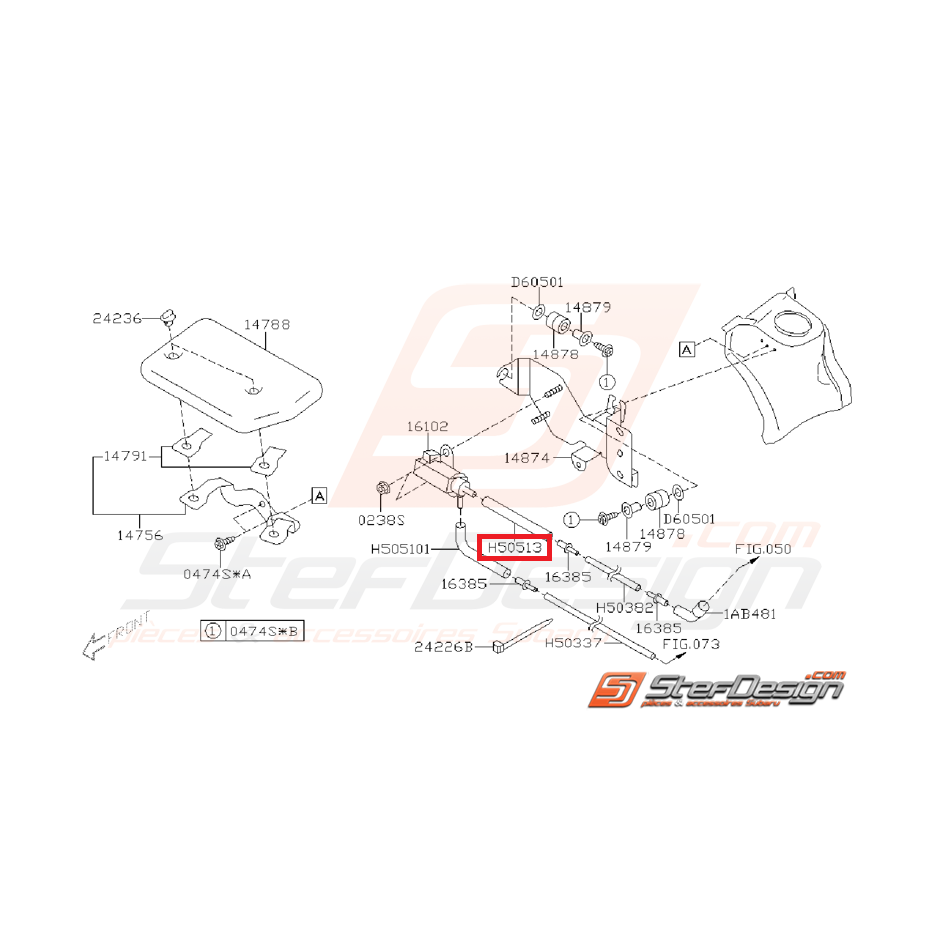 Durite supérieur solénoïde GT 97-00 WRX/STI 01-02
