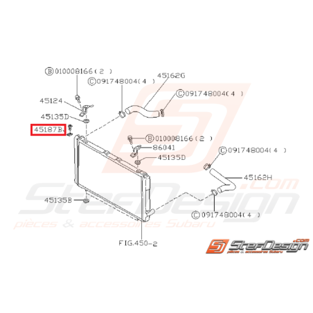 Écrou de radiateur d'eau origine SUBARU 97-00