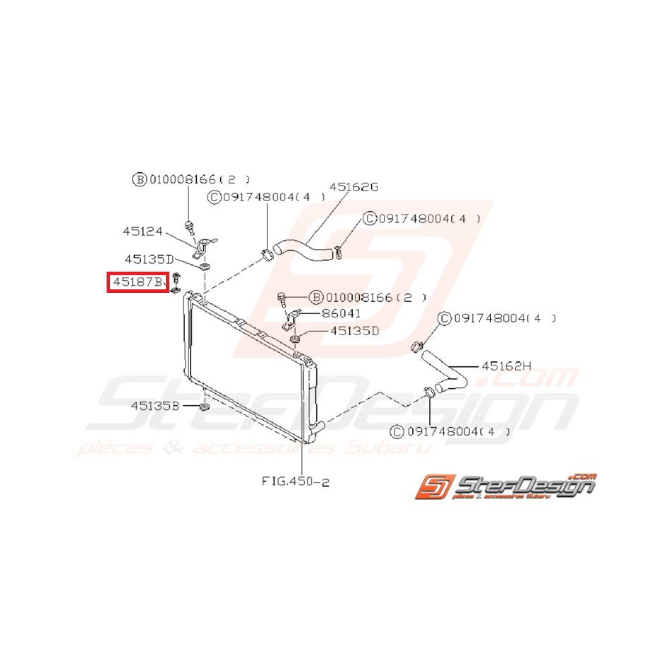 Écrou de radiateur d'eau origine SUBARU 97-00