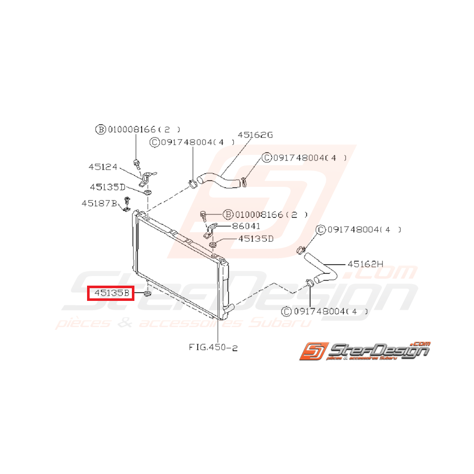 Silent bloc de radiateur d'eau inférieur GT 93-00 Silent bloc de radiateur d'eau inférieur GT 93-00