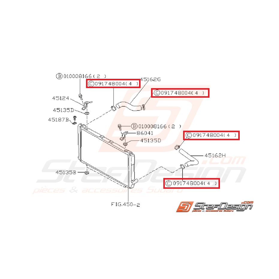 Collier de durite de radiateur supérieur et inférieur 01-07 impreza gt  93 - 00 Collier de durite de radiateur supérieur et inférieur 01-07 impreza gt  93 - 00