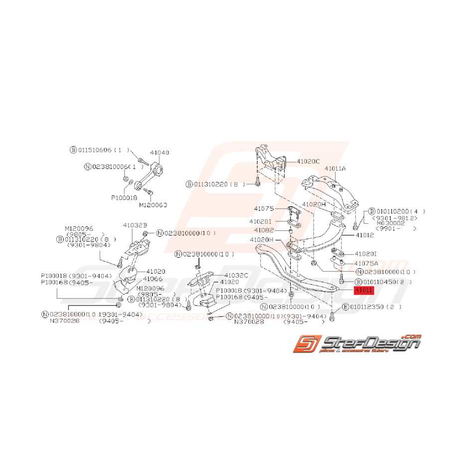 Traverse Avant Support de Boite Origine Subaru WRX 2005 - 2007 Traverse Avant Support de Boite Origine Subaru WRX 2005 - 2007