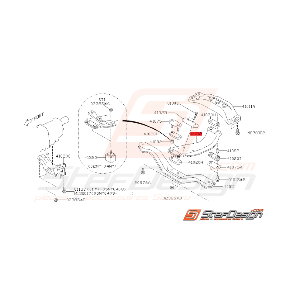Traverse Centrale Support de Boite Origine Subaru WRX 2001 - 2002 Traverse Centrale Support de Boite Origine Subaru WRX 2001 - 2002