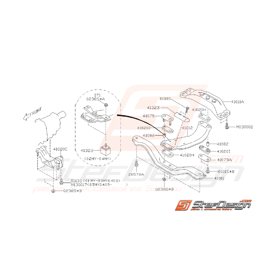 Ensemble Support de Boite Origine Subaru WRX / STI 2001 - 2005 Ensemble Support de Boite Origine Subaru WRX / STI 2001 - 2005
