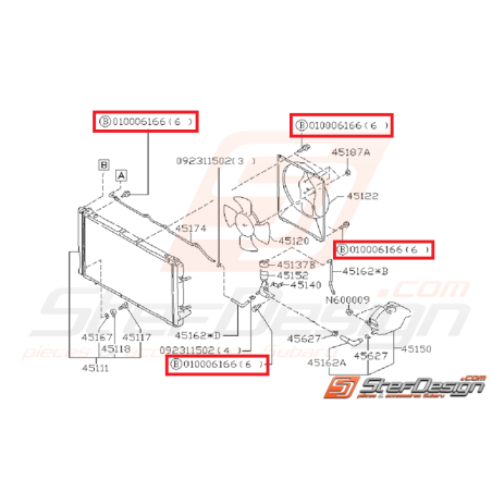 Boulon fixation de ventilateur moteur GT 93-00