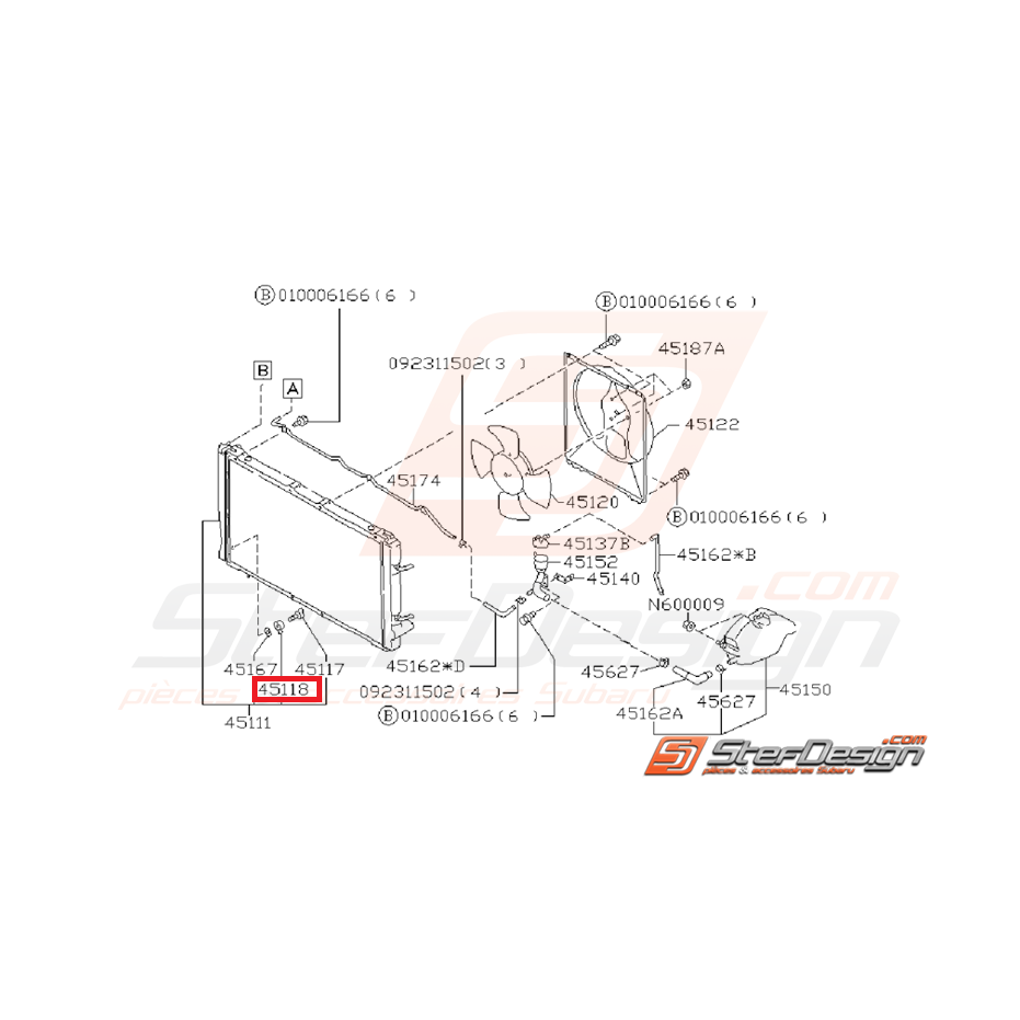 Guide de robinet de vidange de radiateur SUBARU GT 93-00 Guide de robinet de vidange de radiateur SUBARU GT 93-00