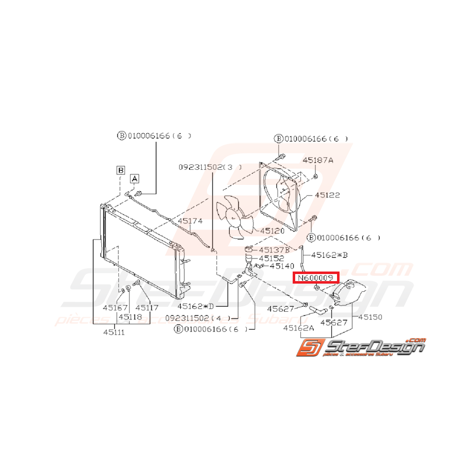 Écrou stabilisateur gauche boite a air GT 93-00