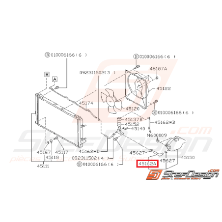 Durite d'eau de bocal d'expansion SUBARU GT 93-00