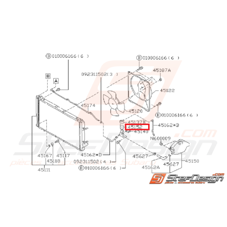 Goulotte de remplissage de bocal de trop plein SUBARU GT 94-00