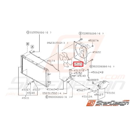 Ventilateur et moteur de radiateur moteur origine SUBARU GT 93-00
