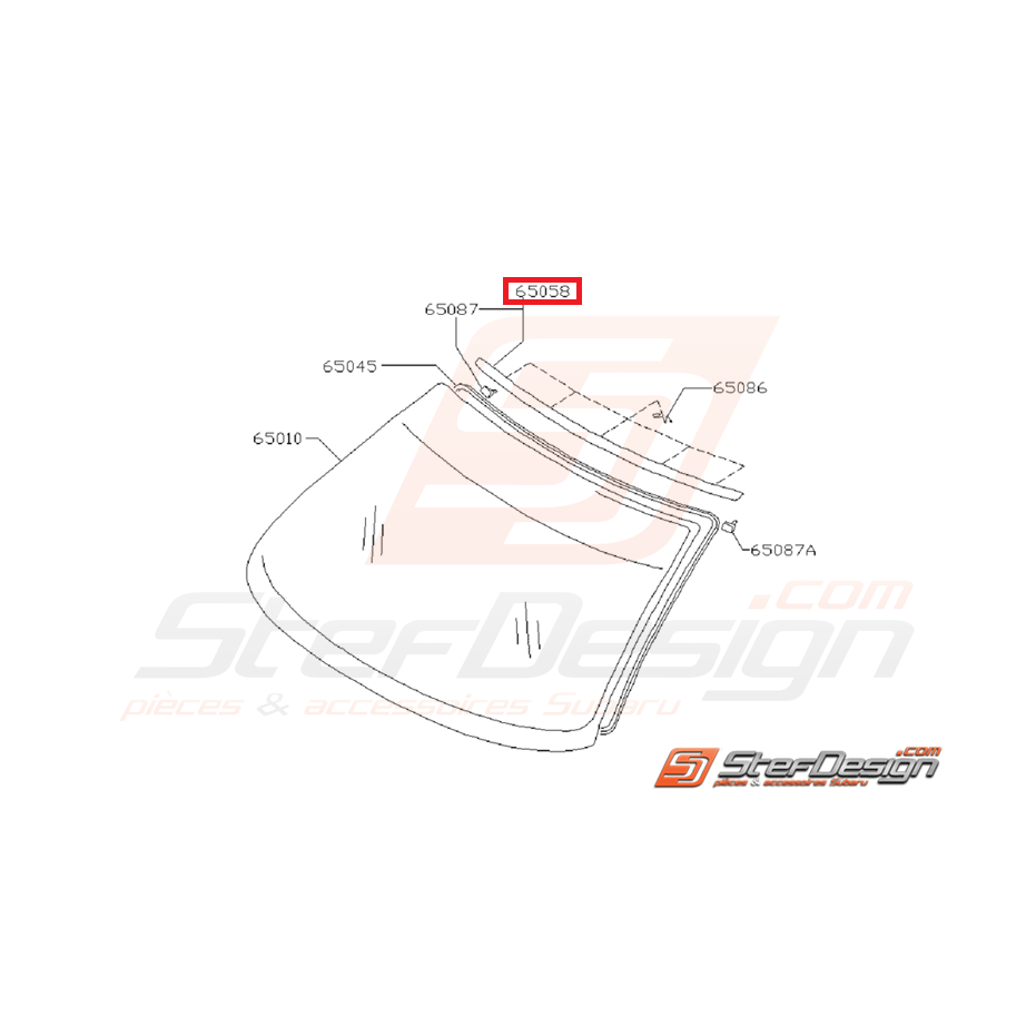 Moulure de pare brise avant GT 93-00 Moulure de pare brise avant GT 93-00