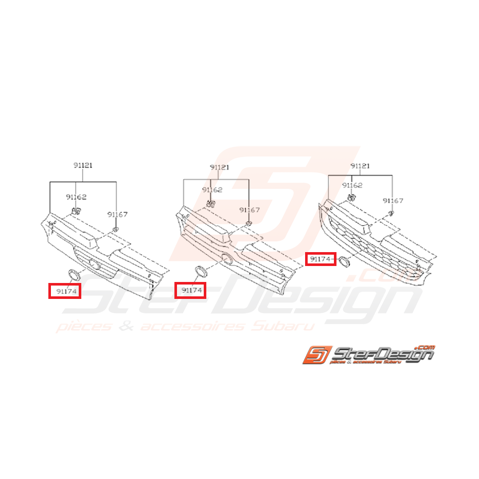 Logo calandre subaru GT 93-00