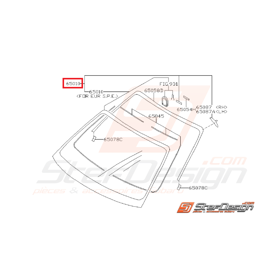 Pare brise avant origine SUBARU WRX/STI 01-07