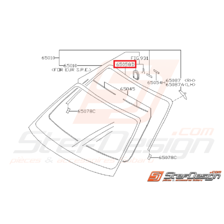 Moulure de pare-brise avant WRX/STI 01-07