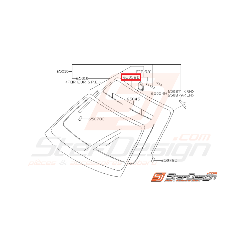 Moulure de pare-brise avant WRX/STI 01-07