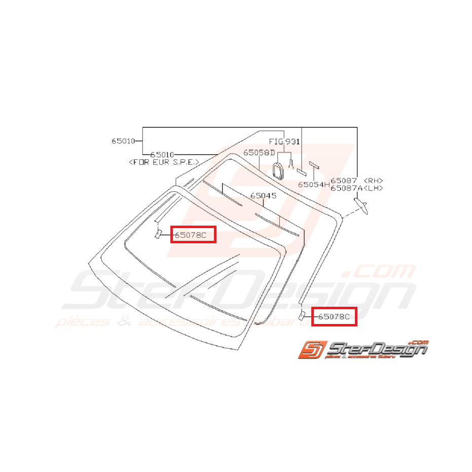 Joint de pare brise avant subaru impreza STI 2002-