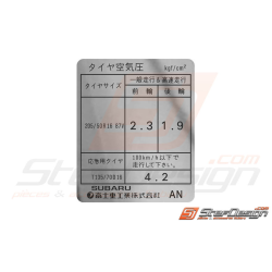 Autocollant de pression des pneumatiques JDM