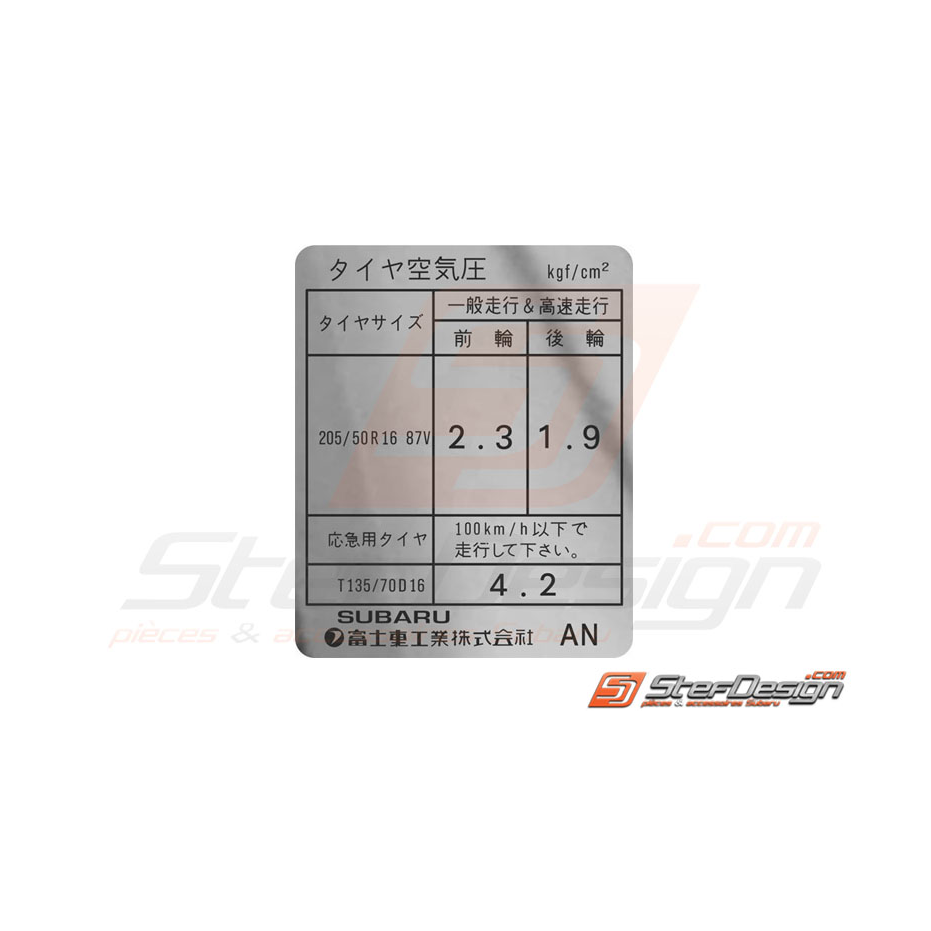 Autocollant de pression des pneumatiques JDM Autocollant de pression des pneumatiques JDM