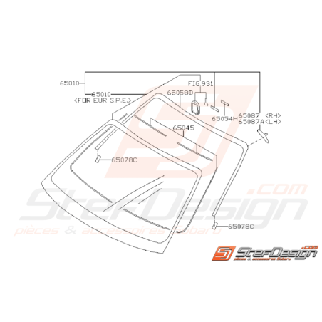 Ensemble Pare Brise Avant SUBARU WRX / STI 2001 - 2007