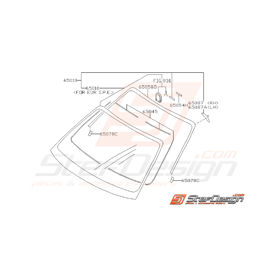 Ensemble Pare Brise Avant SUBARU WRX / STI 2001 - 2007