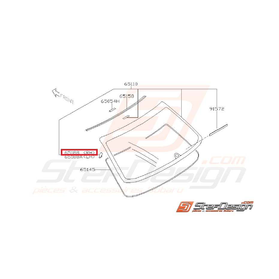 Butée de lunette arrière SUBARU WRX/STI 01-07