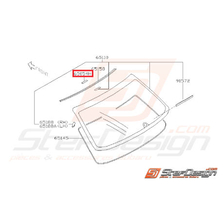 Fixation supérieure de pare brise SUBARU WRX/STI 01-07