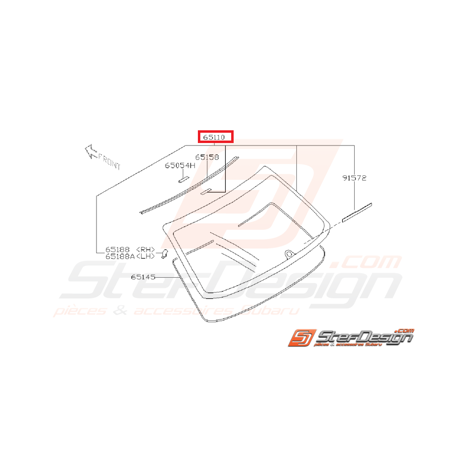 Lunette arrière origne SUBARU WRX/STI 05-07